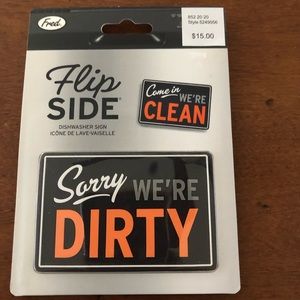Kitchen flip side dishwasher magnet sign